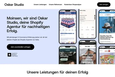 Screenshot of the Oskar Studio homepage