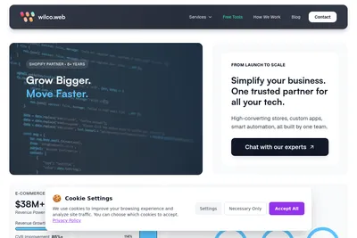 Screenshot of the wilco.web homepage