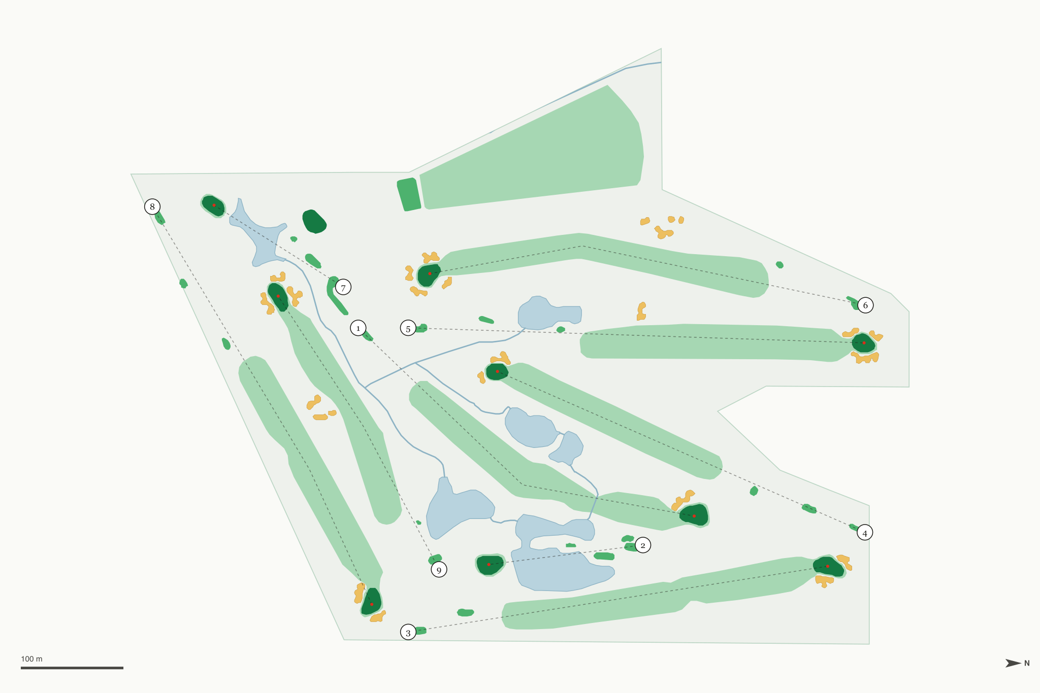Map of Rendezvous Meadows Golf Course