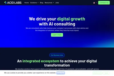 Screenshot of the Acid Labs homepage