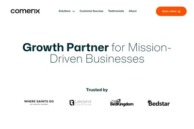 Screenshot of the Comerix homepage