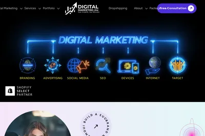 Screenshot of the Digital Marketing Incorporation homepage