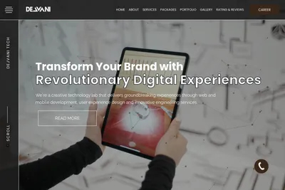 Screenshot of the DEJVANI TECH homepage
