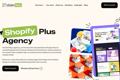 Screenshot of the ClicknBuy Agency homepage