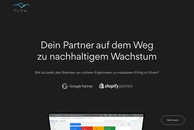 Screenshot of the FLOW Innovations GmbH homepage