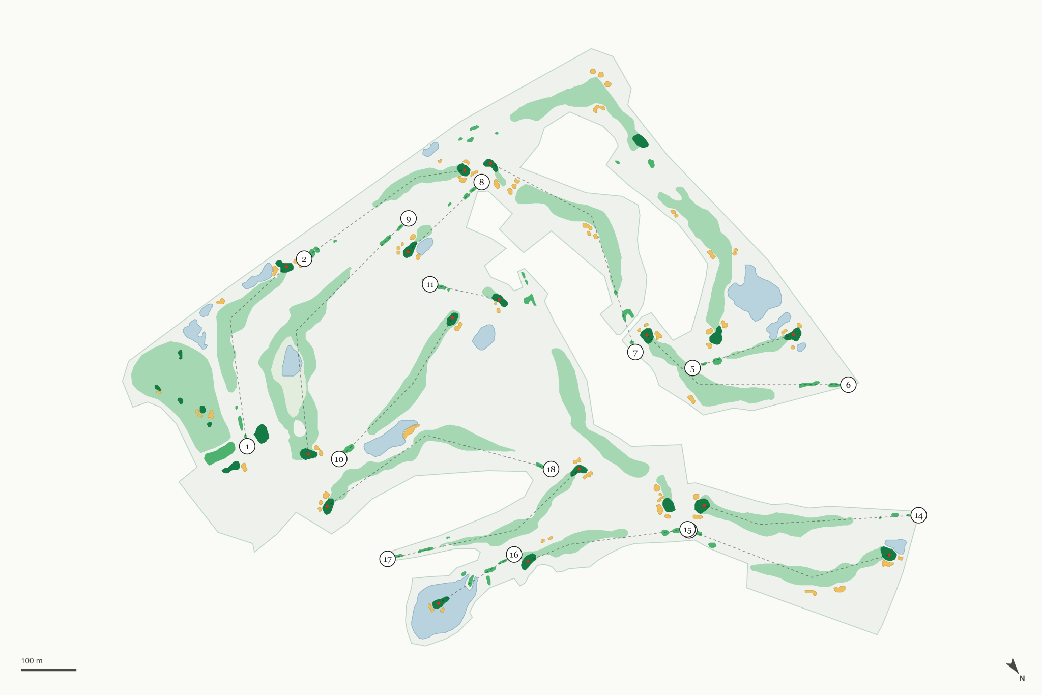 Map of Lost Tracks Golf Club