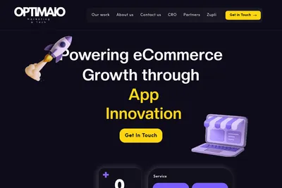Screenshot of the Optimaio Private Limited homepage