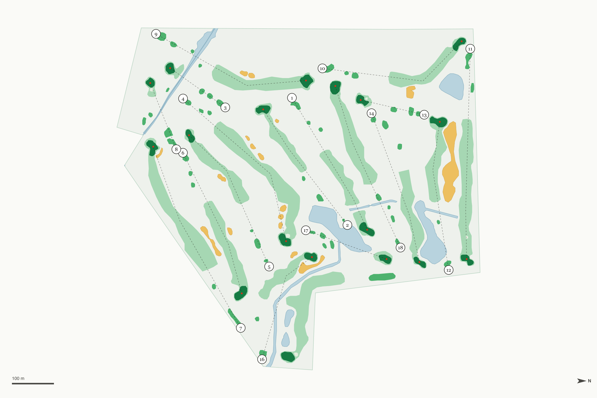 Map of White Pines Golf Course