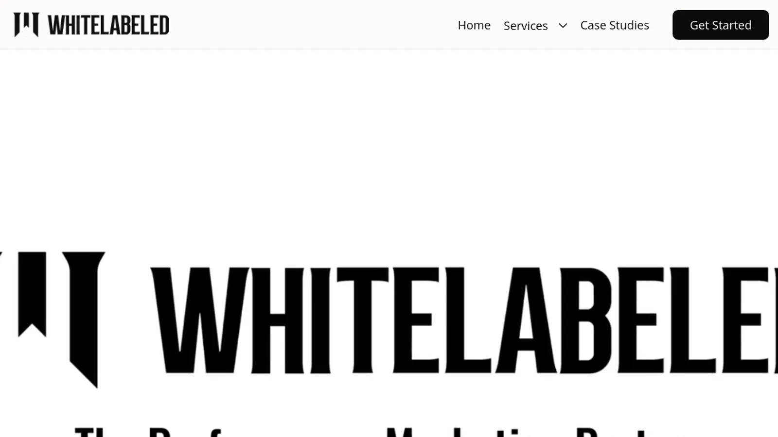 Screenshot of the Whitelabeled homepage