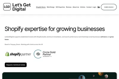 Screenshot of the LetsGetDigital.net homepage