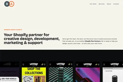 Screenshot of the BA Creative - Brisbane homepage