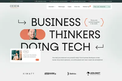 Screenshot of the CODE14 homepage