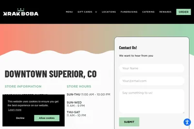 Krak Boba Superior website homepage