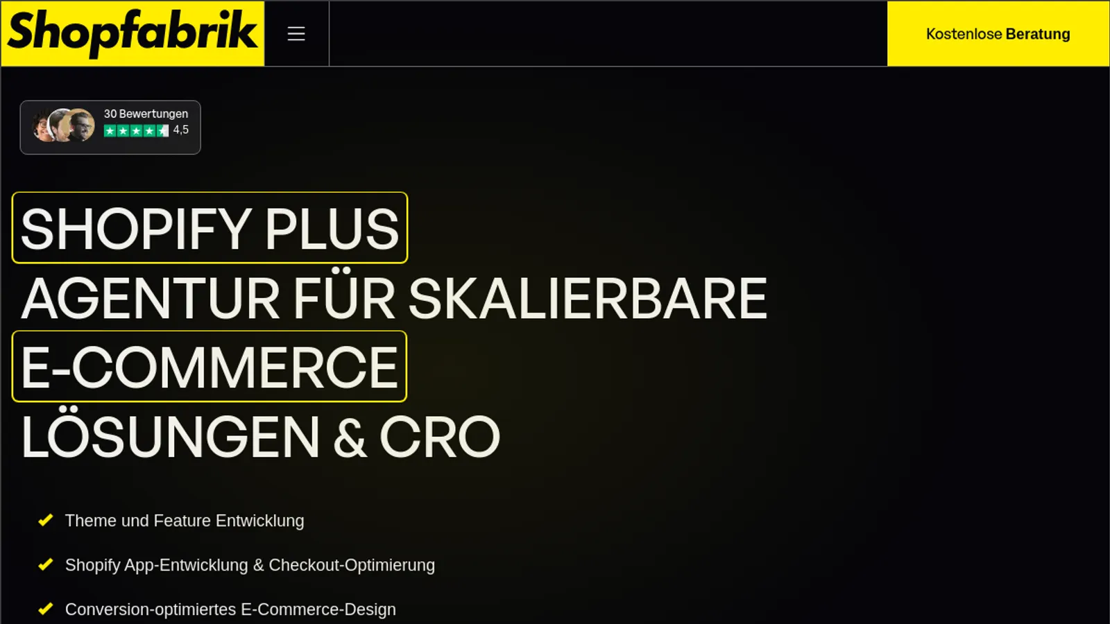 Screenshot of the Shopfabrik Berlin GmbH homepage