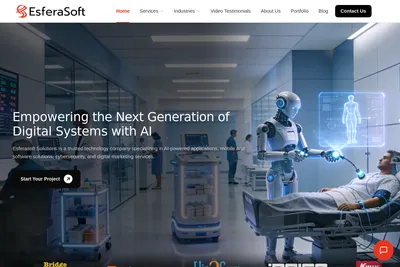 Screenshot of the Esferasoft Solutions Pvt Ltd homepage