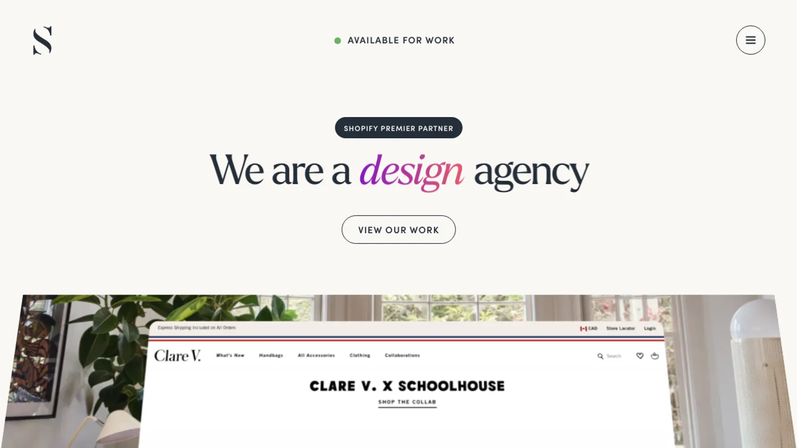 Screenshot of the Shopwell homepage