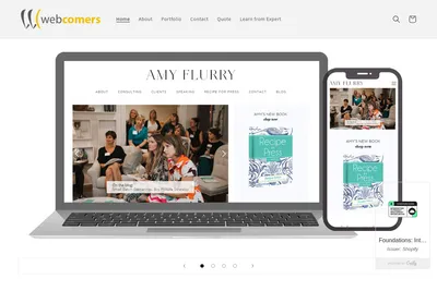 Screenshot of the WebComers Services homepage