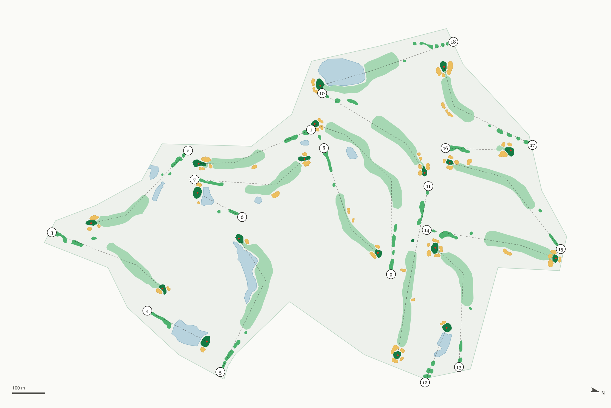 Map of The Heather Golf Course