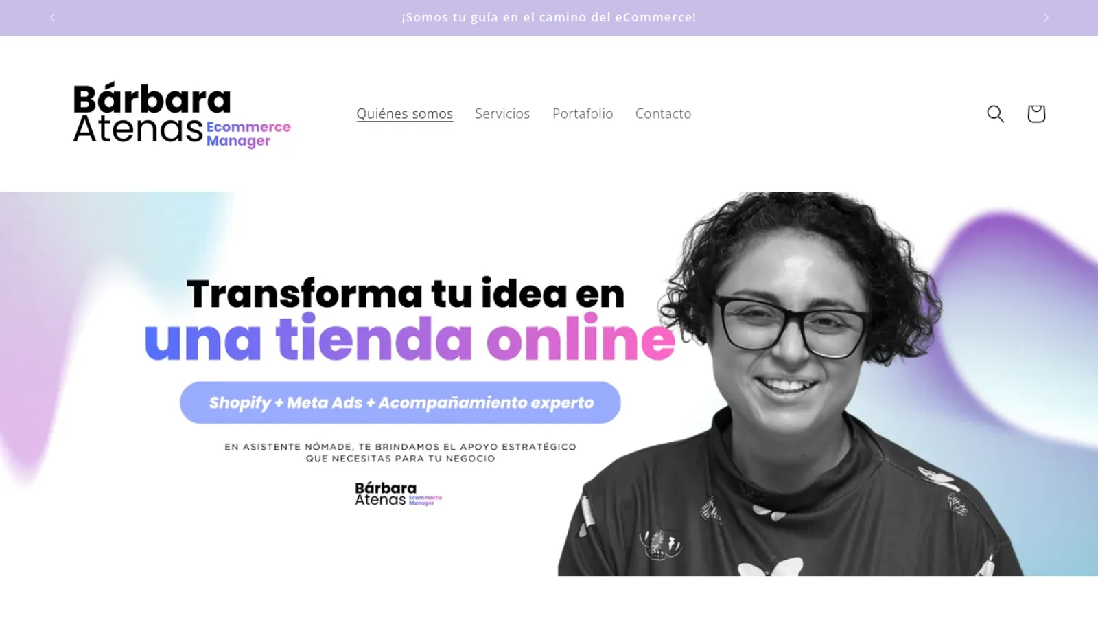 Screenshot of the Asistente Nómade homepage