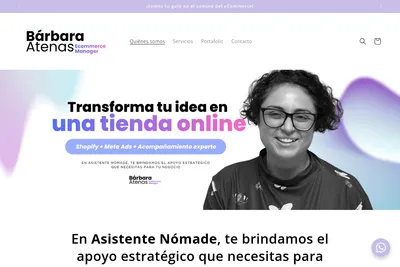 Screenshot of the Asistente Nómade homepage