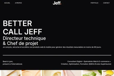 Screenshot of the Better Call Jeff homepage
