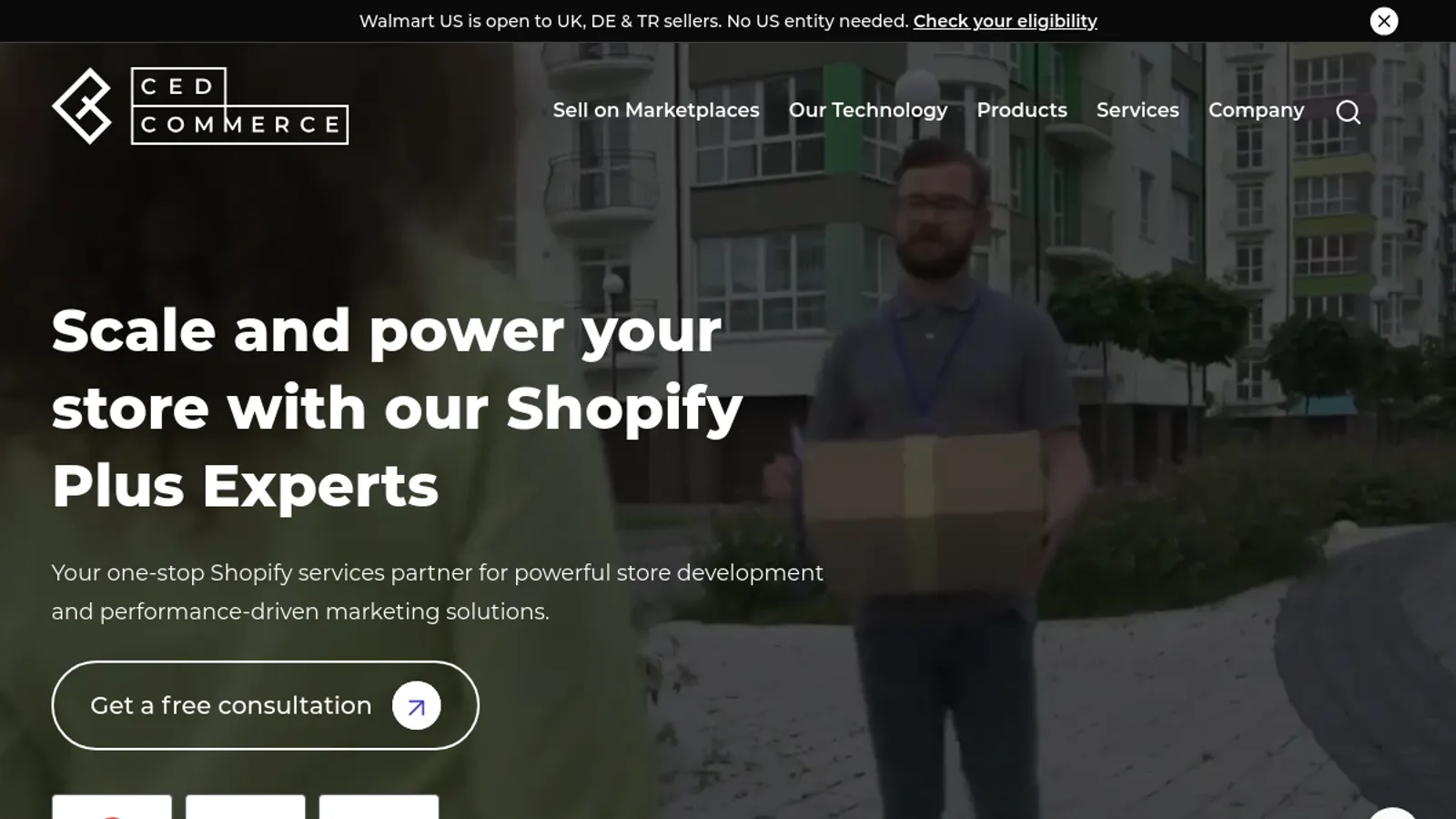 Screenshot of the CedCommerce homepage