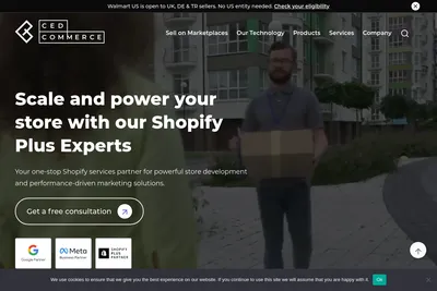 Screenshot of the CedCommerce homepage