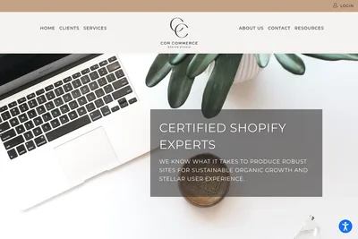 Screenshot of the COR Commerce homepage