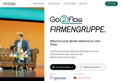 Screenshot of the Go 2 Flow AG homepage