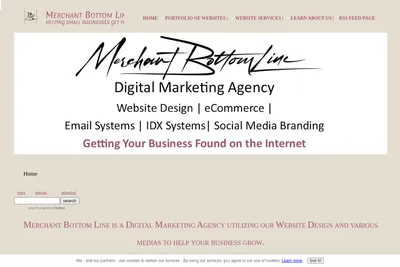 Screenshot of the Merchant Bottom Line homepage