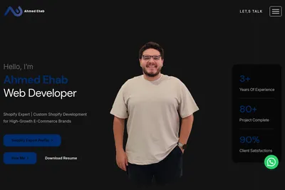Screenshot of the Ahmed Ehab homepage