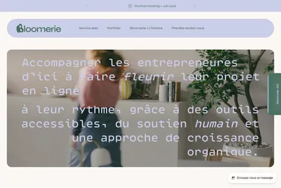 Screenshot of the Bloomerie homepage