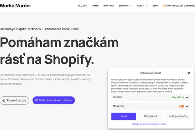 Screenshot of the Marko Muráni homepage