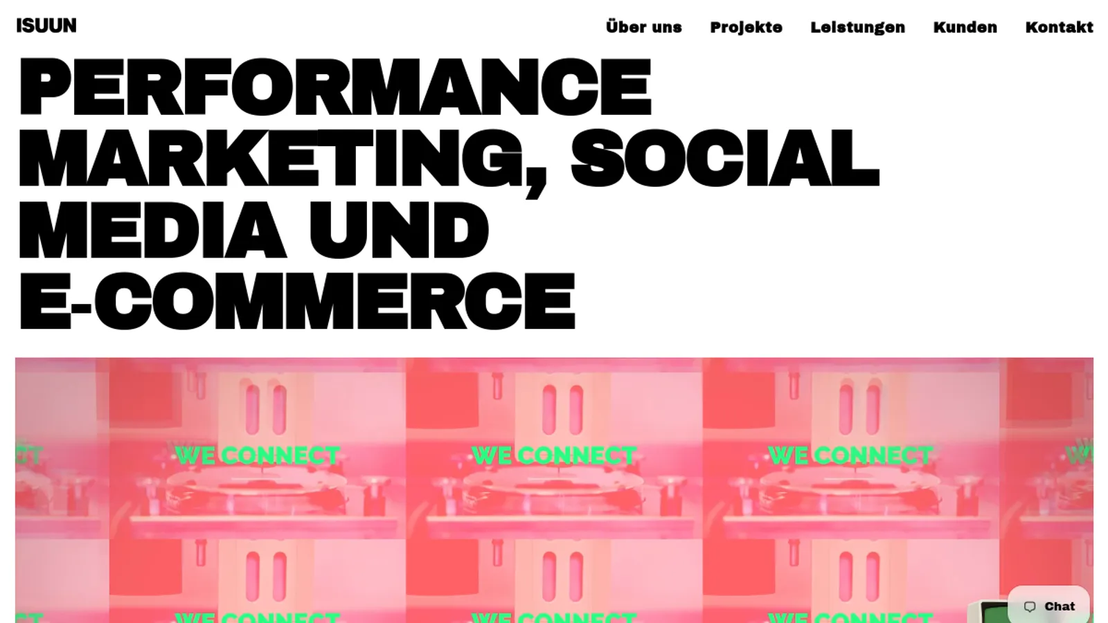 Screenshot of the isuun homepage