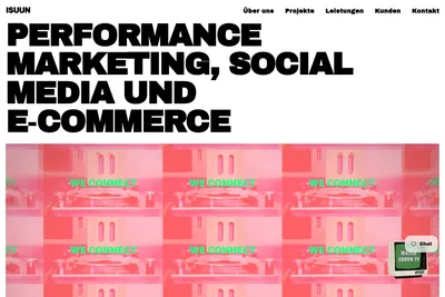Screenshot of the isuun homepage