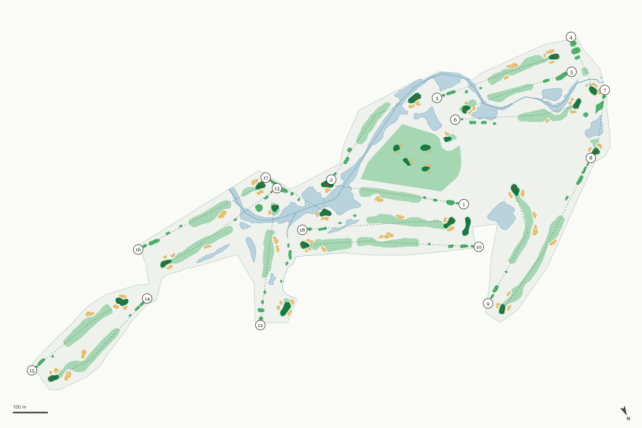 Map of Bridges of Poplar Creek Country Club