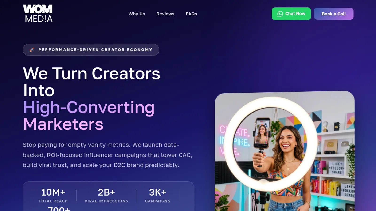 Screenshot of the Thewommedia homepage