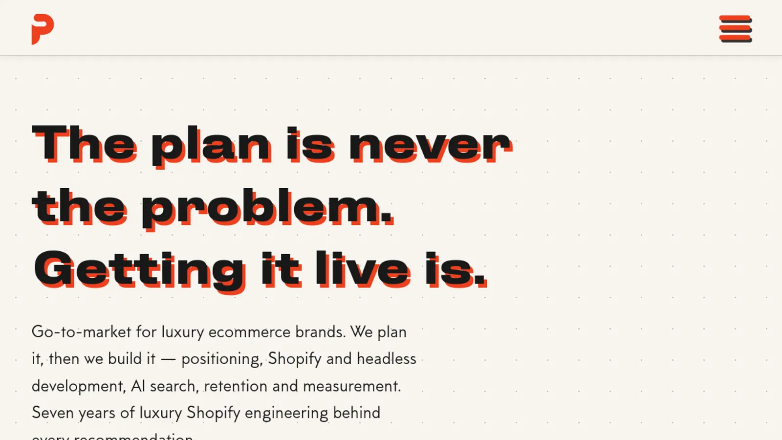Screenshot of the Punde Commerce homepage