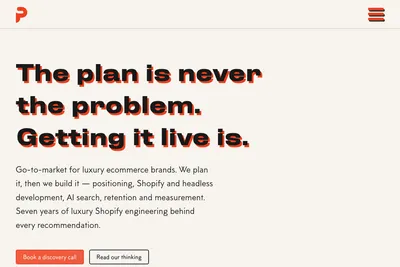 Screenshot of the Punde Commerce homepage