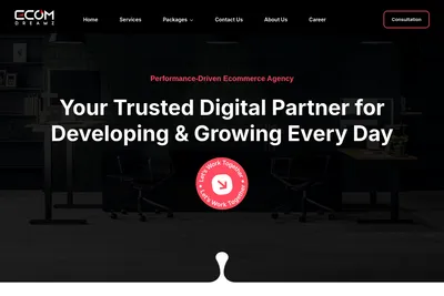 Screenshot of the eComDreamz homepage