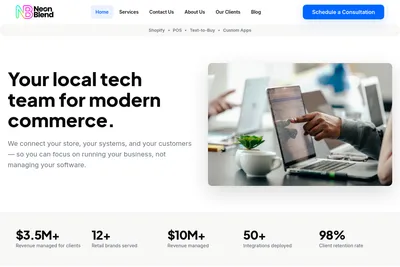 Screenshot of the Neon Blend homepage