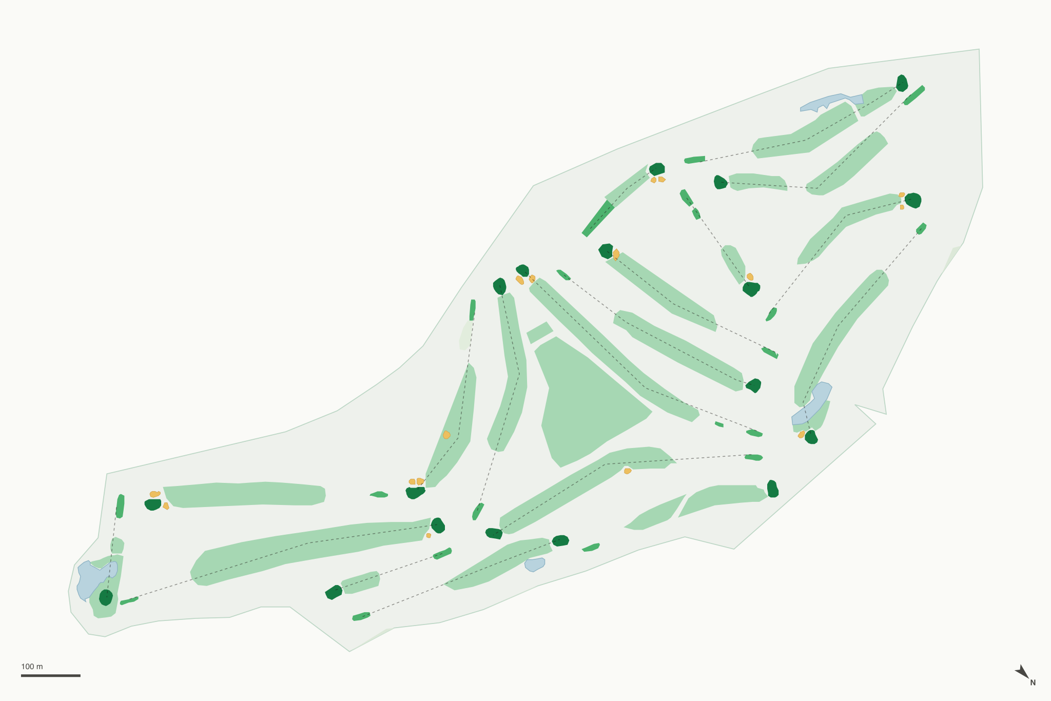 Map of Piney Valley Golf Course