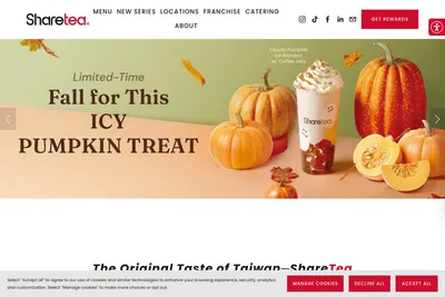 Sharetea website homepage