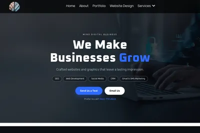 Screenshot of the Mind Corp homepage