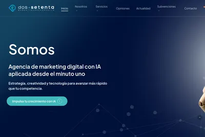 Screenshot of the Dos Setenta: Marketing y Desarrollo homepage