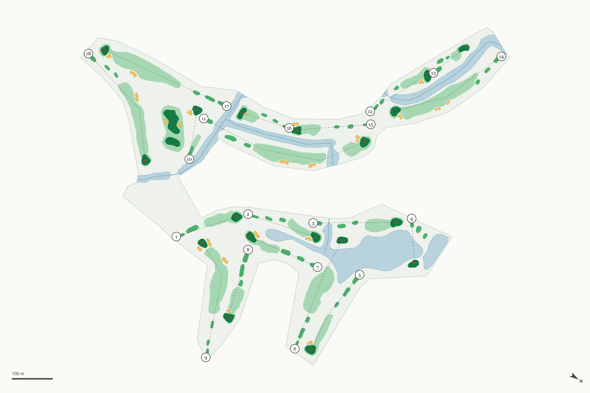Map of The Bridges at Springtree Golf Club