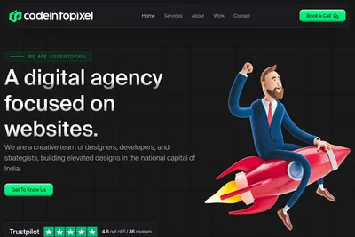 Screenshot of the CodeIntoPixel homepage
