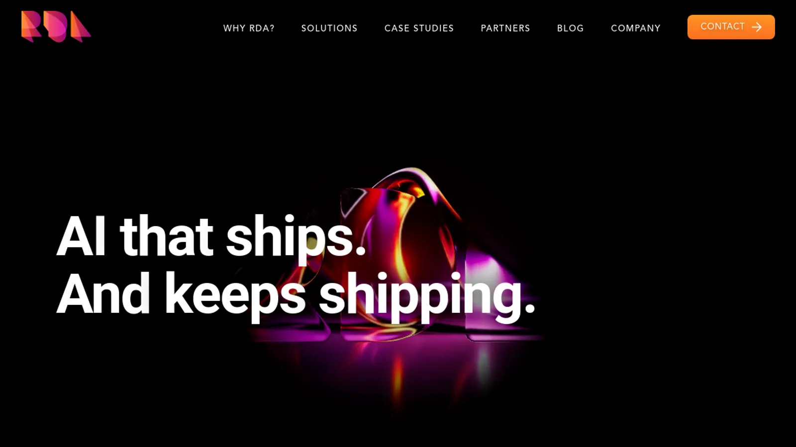 Screenshot of the RDA homepage