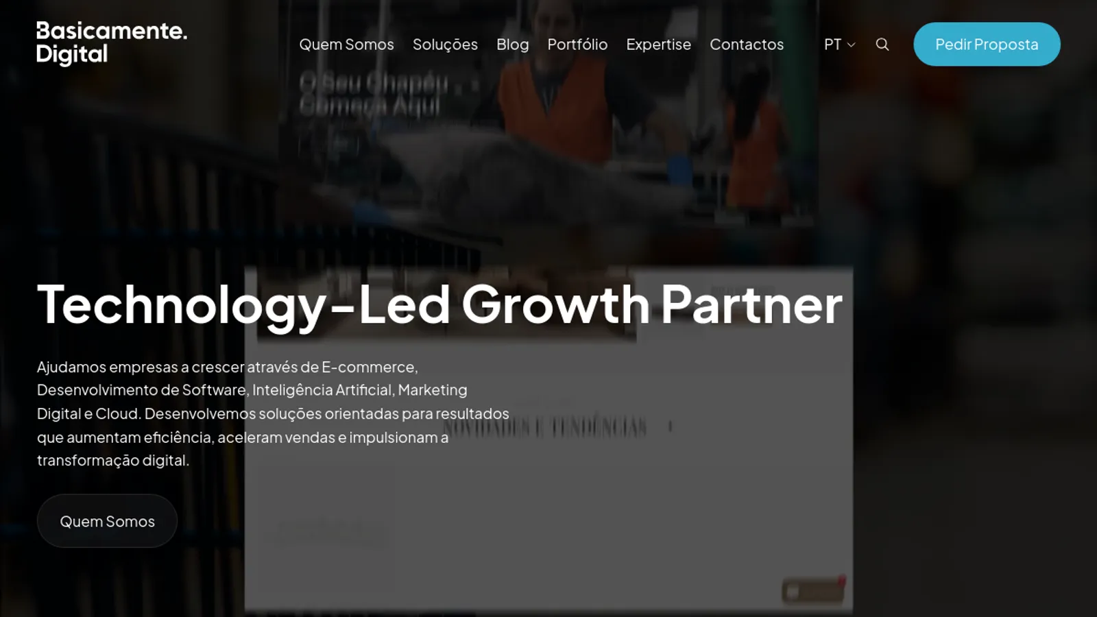 Screenshot of the Basicamente Digital homepage