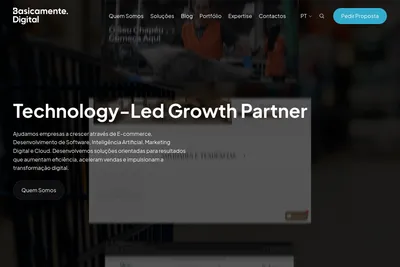 Screenshot of the Basicamente Digital homepage